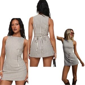 Princess Polly Striped Jumpsuit in Black and White